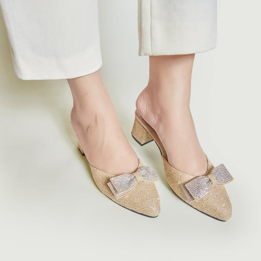 Floral Mule - Beige