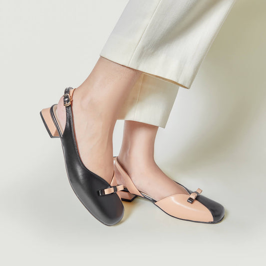 Squared Toe Mule - Pink