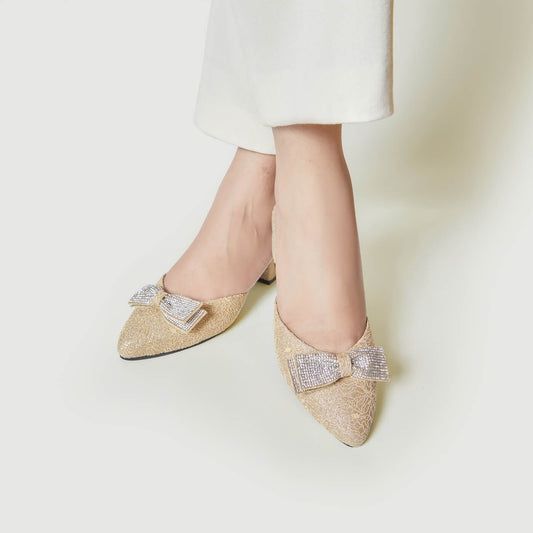 Floral Mule - Beige