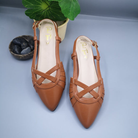 Latte Pointed Sandal - Brown