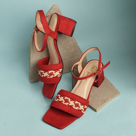 Braided Sandal - Red