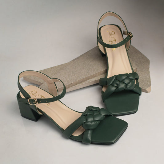 Pillow Knot Sandal - Emerald Green