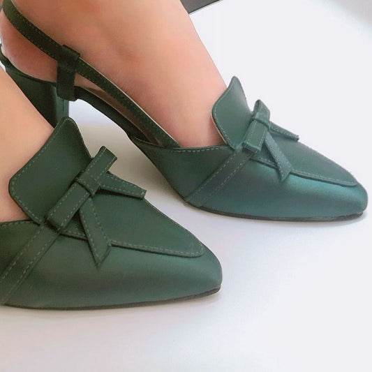 Sorento Block Heel - Emerald Green