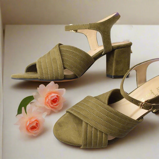 Cross Plated Sandal - Olive Green