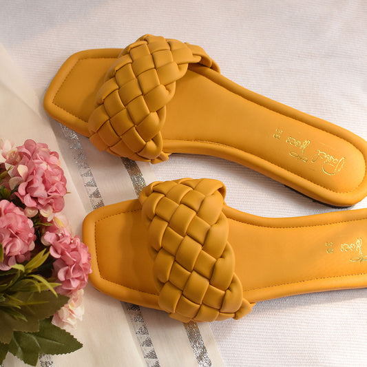 Braided Slides - Yellow