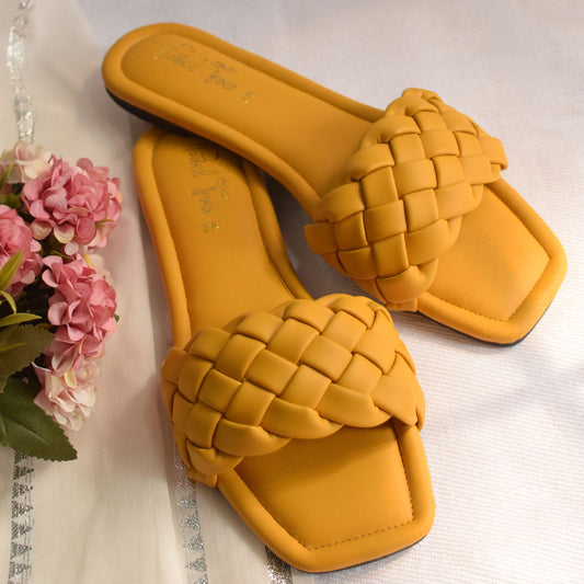 Braided Slides - Yellow