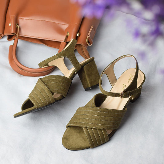 Cross Plated Sandal - Olive Green