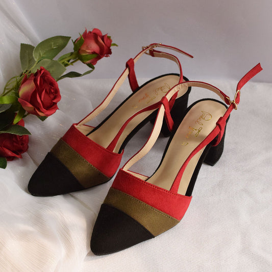 Fizzy Court Shoes - Black&Red