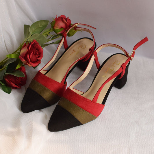 Fizzy Court Shoes - Black&Red