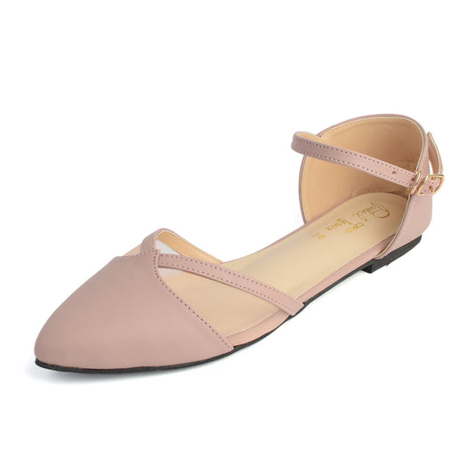 Pointed Net Sandal - Nude Pink